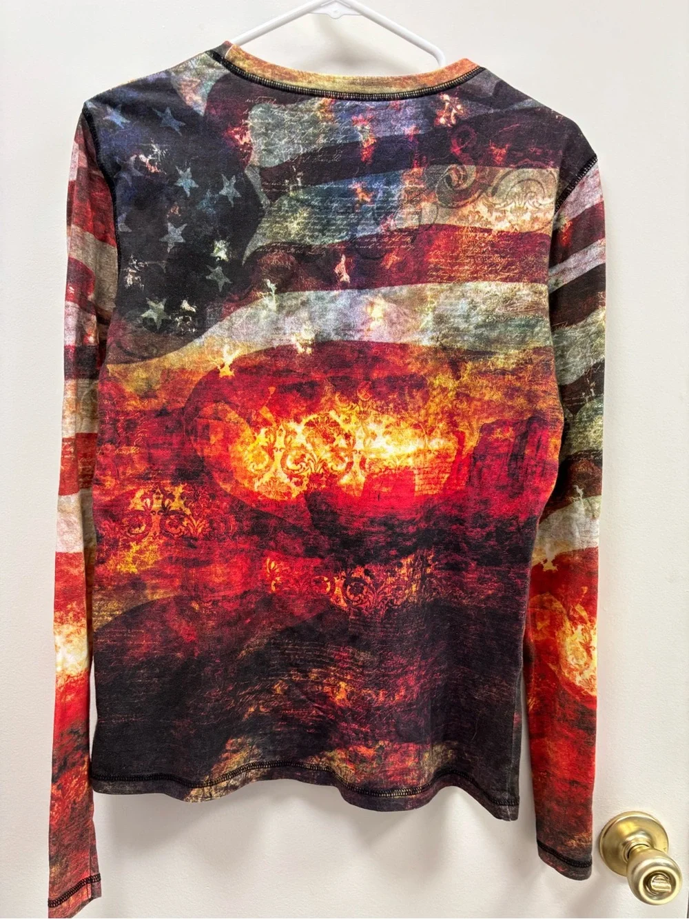 Bit & Bridle Red Multi American  Pride Graphic Long-Sleeve Tee